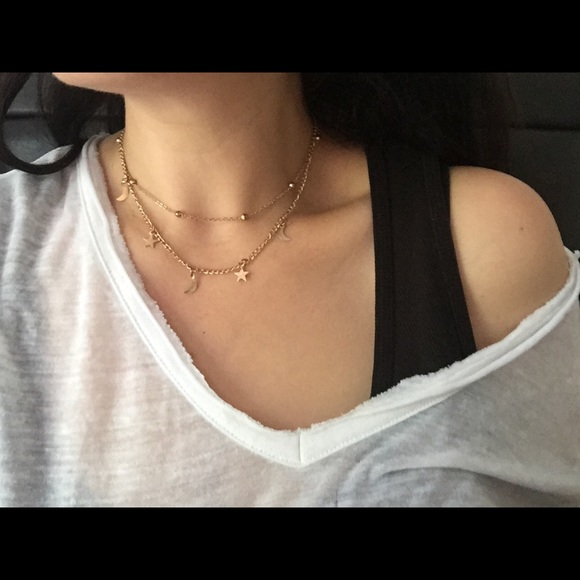 Moon Stars Choker Necklace - Picture 2 of 6